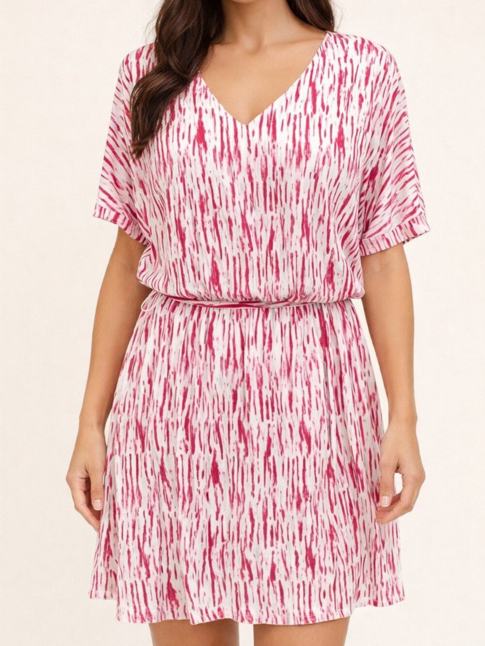 Brand New Inc. Dress Pink Slip-on Lightweight Midi Women Short Sleeves Size M